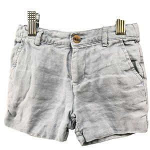 Gocco Boys 2T Linen Chino Shorts Dusty Blue Adjustable‎ Waist Spain Brand